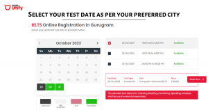 IELTS application form 2