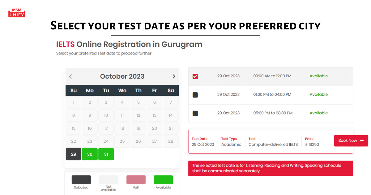 IELTS application form 2